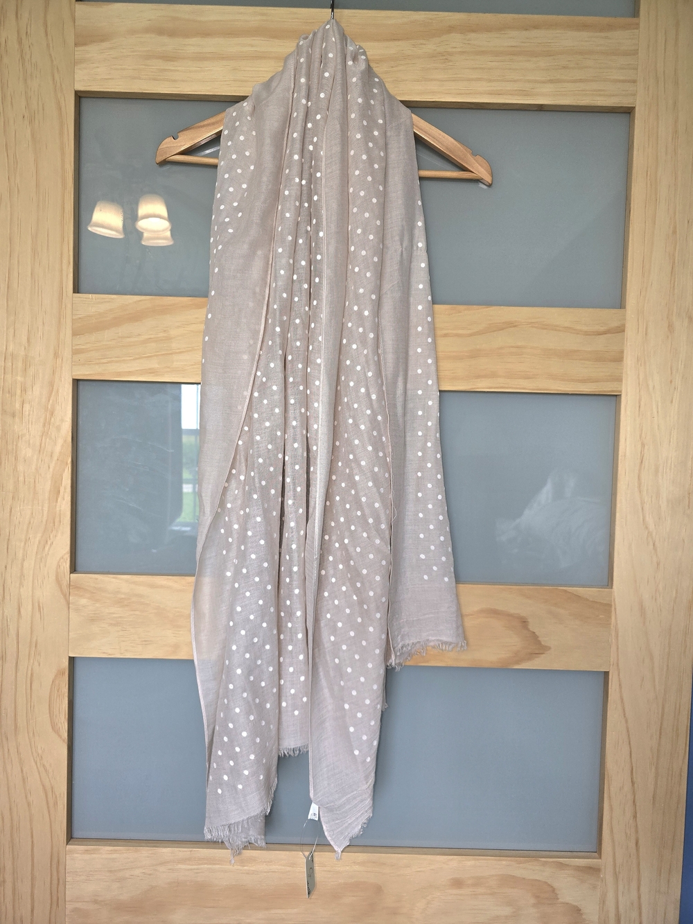 Light Ivory Swiss Dot Women's Scarf - Picture 2 of 5